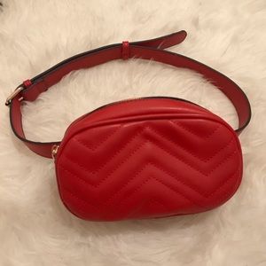 Red Quilted Fanny Pack